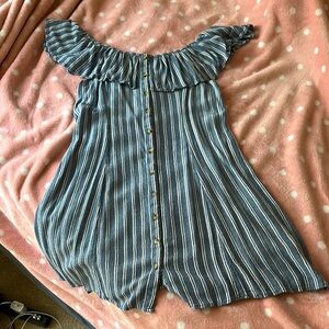 American Eagle Outfitters Blue and White Dress